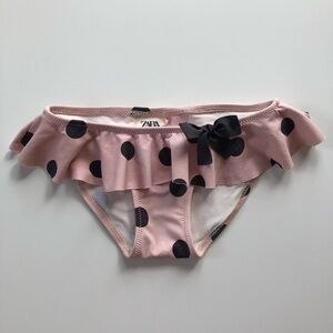 ZARA Kids Baby Toddler Girl Swim Bottoms Swimsuit polka dot Sz 2-3T Pink Black